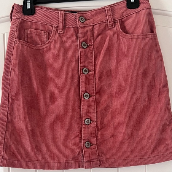 Hollister Dresses & Skirts - Hollister CA Size 5 (27) Corduroy Ultra High Rise Mini Skirt Button Front Womens